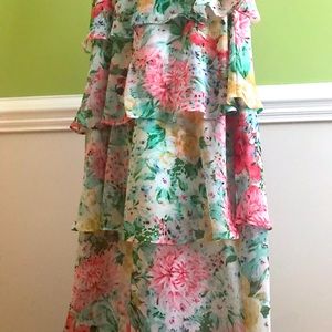 Coastal floral Betsey Johnson dress size M 8